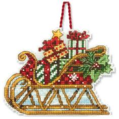 70-08914 Набір для вишивання хрестом DIMENSIONS Sleigh Christmas Ornament "Різдвяна прикраса Санчата"
