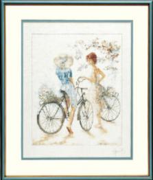 PN-0007949 Набір для вишивки хрестом LanArte Girls on Bicycle "Дівчата на велосипедах"