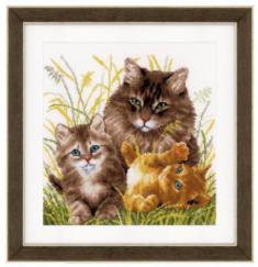 PN-0156114 Набір для вишивання хрестом Vervaco Cat family "Сім'я котів"
