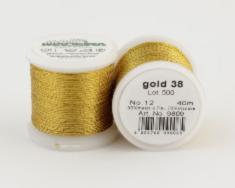 gold 38/9809 METALLIC №12 металіз. поліефір, 3-х шарова нитка для вишивки та плетіння, 40 м