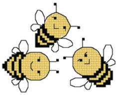 ВРК-21 Схема для вишивання хрестиком на водорозчинній канві "Бджілки"