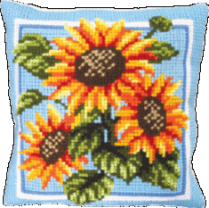 Набір для вишивання подушки хрестиком Чарівна Мить РТ-129 "Соняшники"