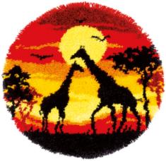 PN-0179172 Набір для вишивання килимка Vervaco "Жирафи на заході сонця"