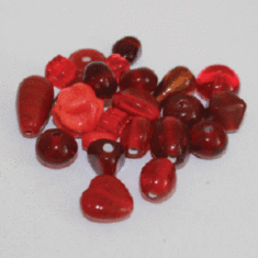 1576TDM/Red,4-16 MM,50г.Plain Beads Mix Crystal Art намистини