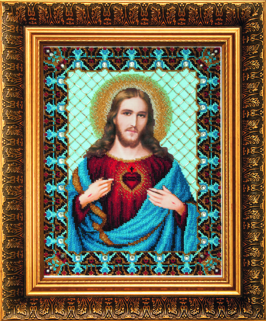 Набор для вышивки бисером Чарівна Мить Б-1231 "Икона Пресвятое Сердце Иисуса". Каталог товарів. Набори