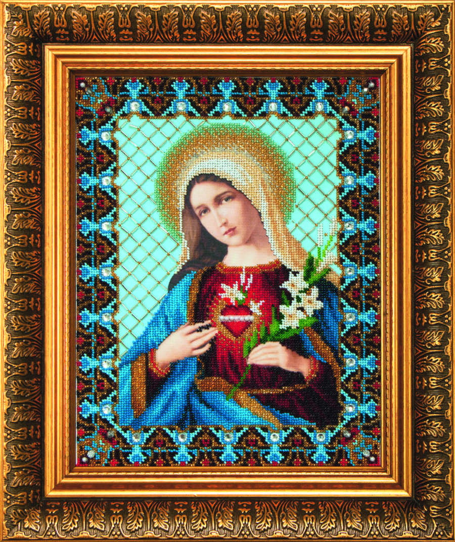 Набор для вышивки бисером Чарівна Мить Б-1232 "Икона Непорочное Сердце Марии". Каталог товарів. Набори