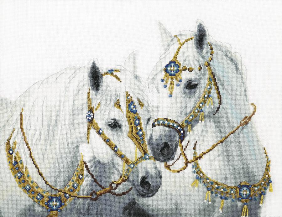 Набор для вышивки крестом Чарівна Мить М-426 "Свадебные лошади". Каталог товарів. Набори