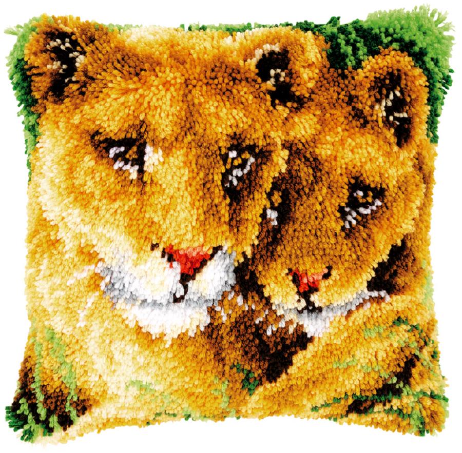 PN-0147954 Набор для вышивания ковровая техника Lioness and Cub Львы 40х40 (подушка). Каталог товарів. Набори
