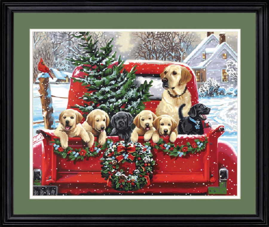 73-91773 Набір для малювання фарбами за номерами Holiday Puppy Truck . Каталог товарів. Набори