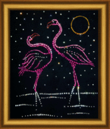 Готовая картина стразами КС-018 "Фламинго"