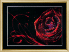Готовая картина стразами КС-151 "Роза красная"