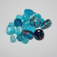 133TDM/Turquoise,4-12 MM,50г.Plain/Fancy Mix Crystal Art намистини