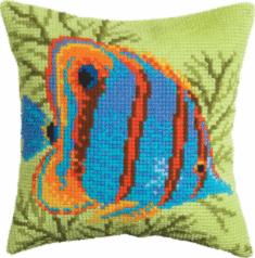 Набір для вишивання подушки хрестиком Чарівна Мить РТ-165 "Яскрава рибка"