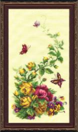 Набор для вышивки крестиком Чарівна Мить №215 Триптих "Полевые цветы"  