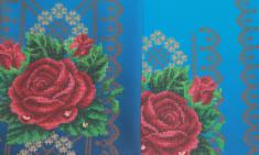 Заготівка для плаття під вишивку бісером Троянди у росі, П59-ГКГ синій