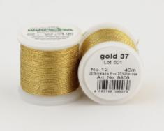 gold 37/9809 METALLIC №12 металіз. поліефір, 3-х шарова нитка для вишивки та плетіння, 40 м