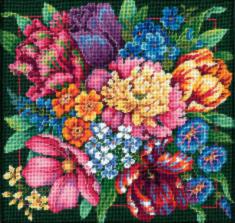 72-120011 Набір для вишивання подушки (гобелен) DIMENSIONS Floral Splendor "Квітковий блиск"