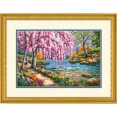 70-35374 Набір для вишивання хрестом DIMENSIONS Cherry Blossom Creek "Вишня у цвітінні"