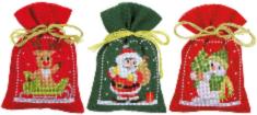 PN-0172635 Набір для вишивання хрестом (мішечки для саше) Vervaco Christmas figures "Різдвяні фігурки"