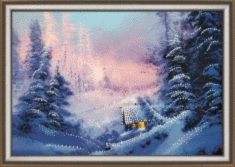 Набір картина стразами Чарівна Мить КС-090 "Будиночок у зимовому лісі"