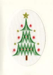 XMAS24 Набор для вышивания крестом (рождественская открытка) Christmas Tree "Рождественская елка" Bothy Threads