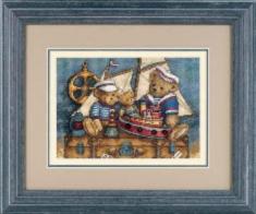06994 Набор для вышивания крестом DIMENSIONS Ahoy! Bears "Мишки-Моряки"