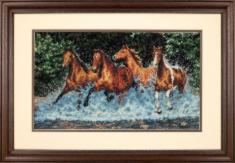 35214 Набір для вишивання хрестом DIMENSIONS Galloping Horses "Біжуть коні"