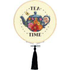 72-76291 Набор для вышивания крестом DIMENSIONS Tea Time Hoop "Время чаепития"
