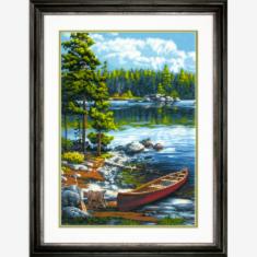 73-91446 Набор для рисования красками по номерам Canoe by the Lake "Каное у озера" Dimensions