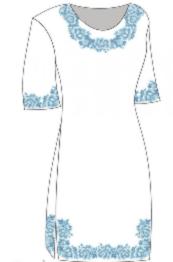Заготівка для плаття під вишивку бісером Монохромна фантазія, П113-ГКГ синій