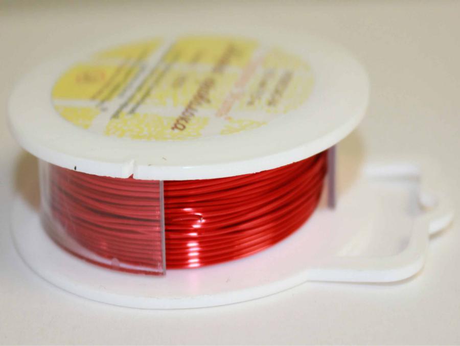 Проволока медная диаметр 0,4 мм наматыванием 15м, WIRE26G-04, цвет красный. Каталог товарів. Інструменти та фурнітура. Мідний дріт