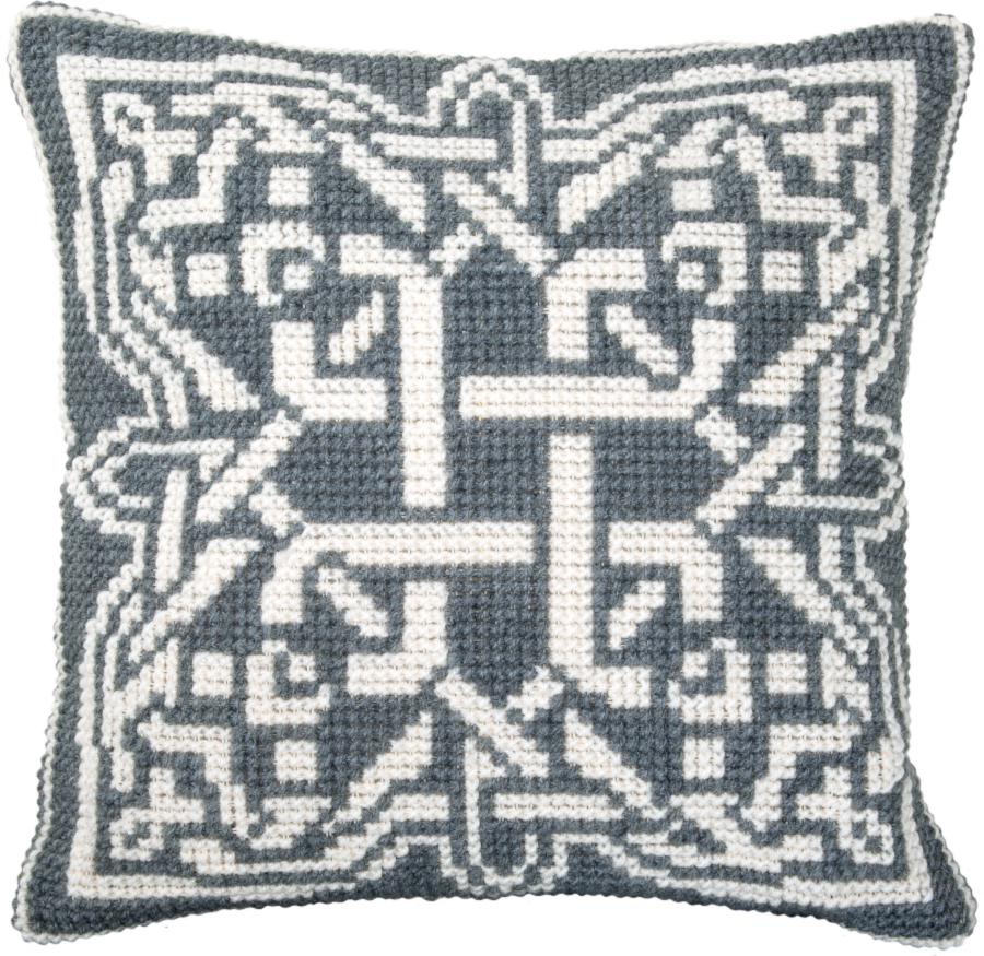 Набор для вышивки подушки крестиком Чарівна Мить РТ-175 "Серый орнамент"  . Каталог товарів. Набори