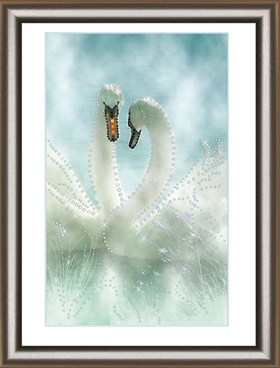 Набор картина стразами Crystal Art КС-1039 "Белые лебеди". Каталог товарів. Набори