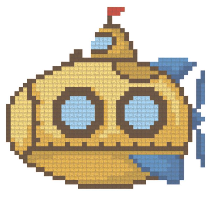 ВРК-16 Схема для вышивания крестиком на водорастворимой канве "Жёлтая субмарина". Каталог товарів. Набори. Схеми