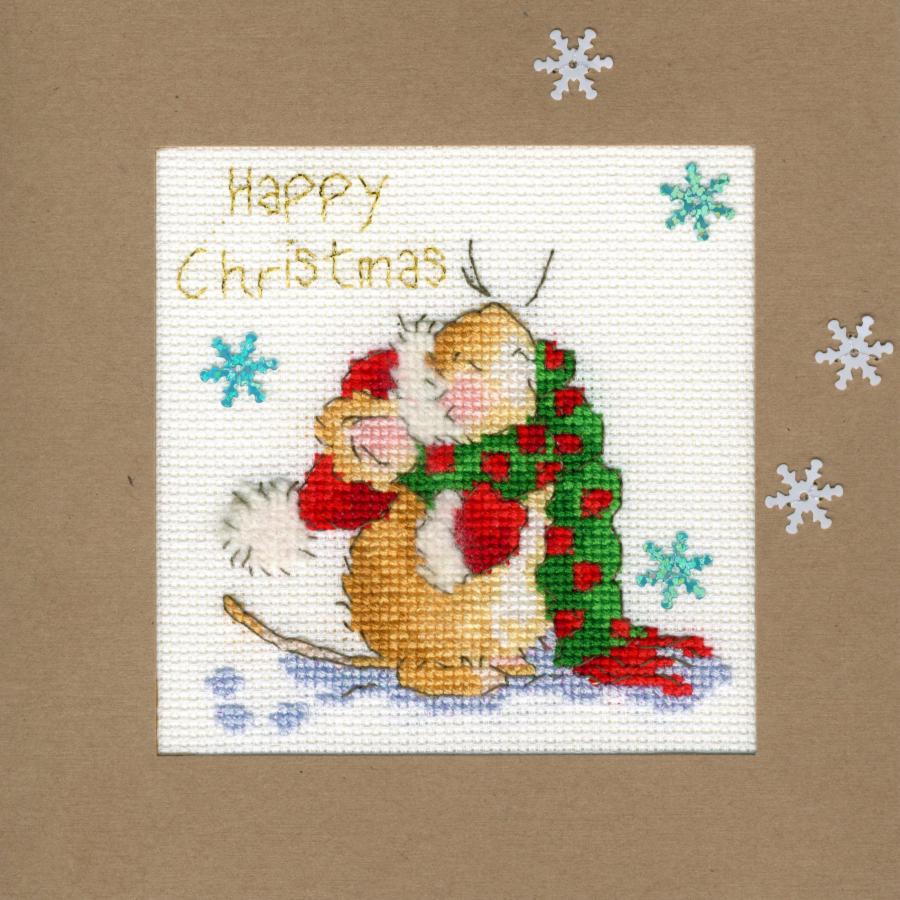 XMAS18 Набор для вышивания крестом (рождественская открытка) Counting Snowflakes " Подсчет снежинок" Bothy Threads. Каталог товарів. Набори