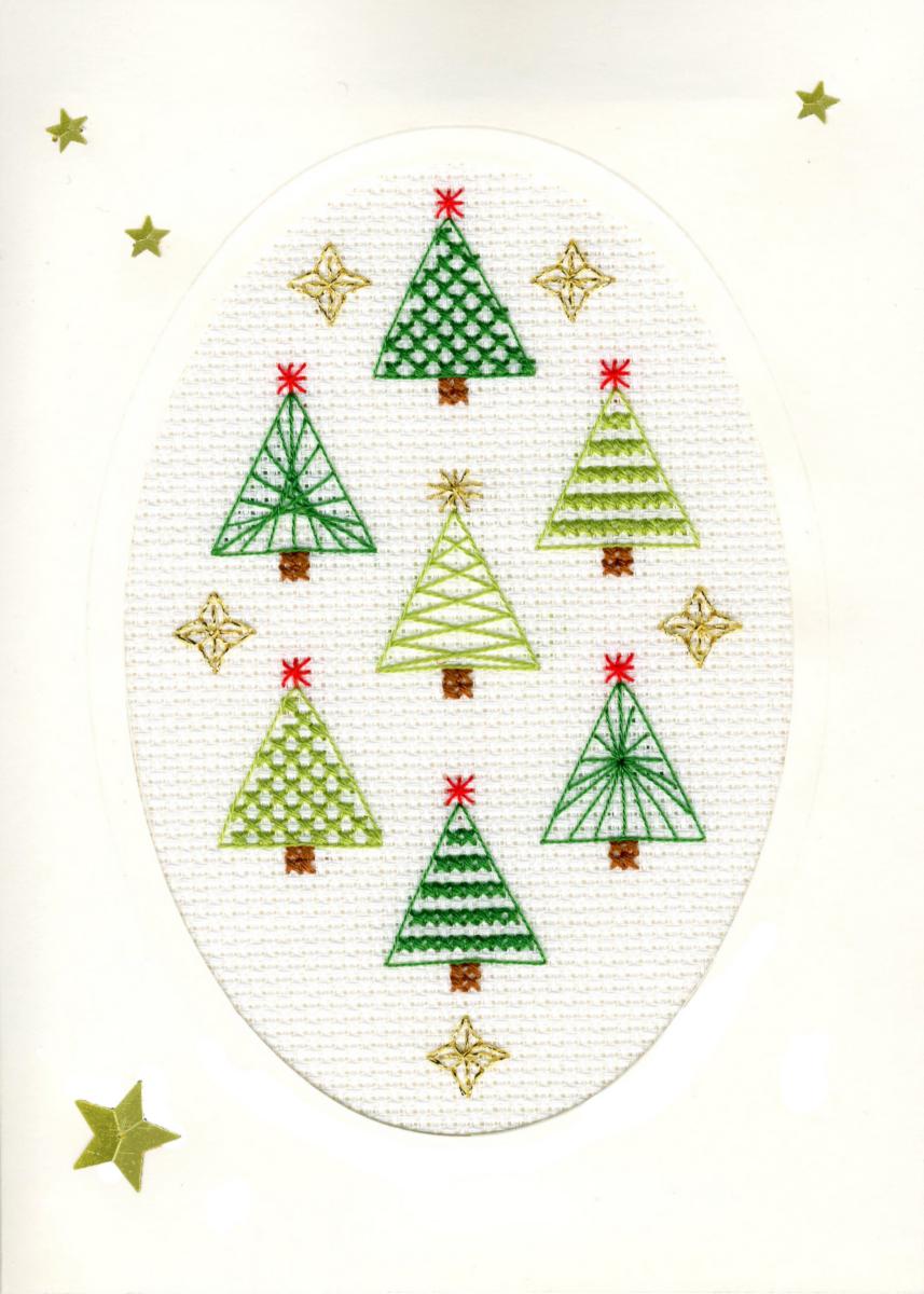 XMAS23 Набор для вышивания крестом (рождественская открытка) Christmas Forest "Рождественский лес" Bothy Threads. Каталог товарів. Набори