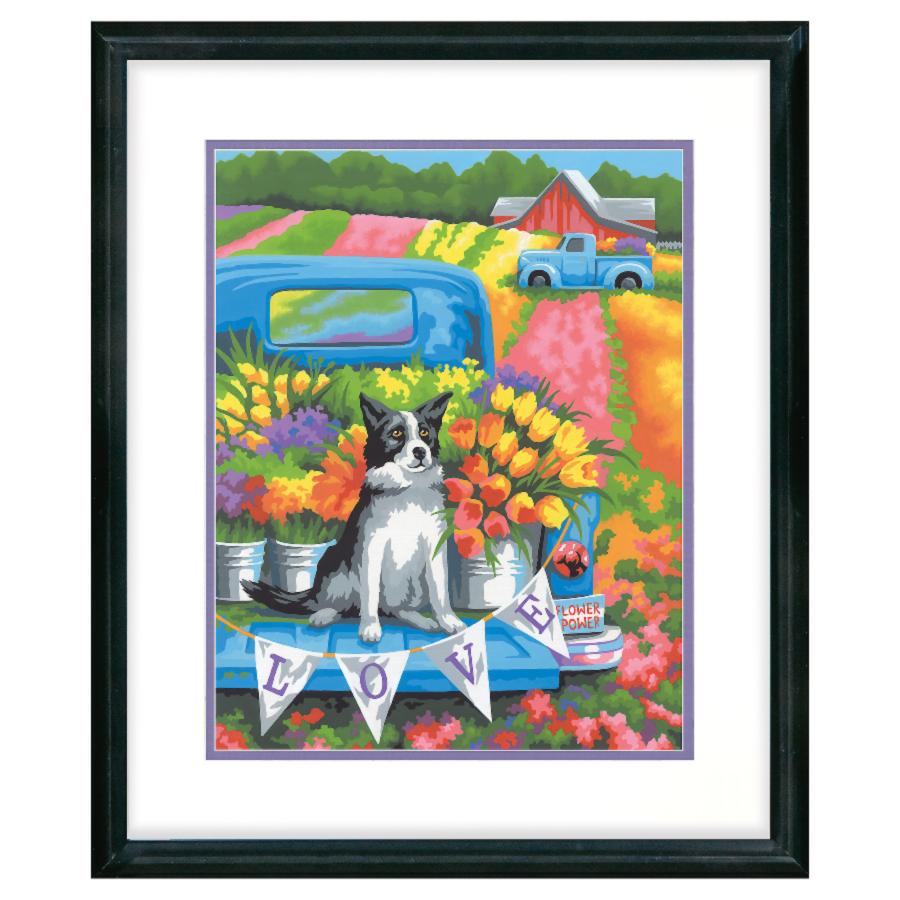 73-91775 Набор для рисования красками по номерам Flower Power Dog "Собака цветочник" Dimensions. Каталог товарів. Набори